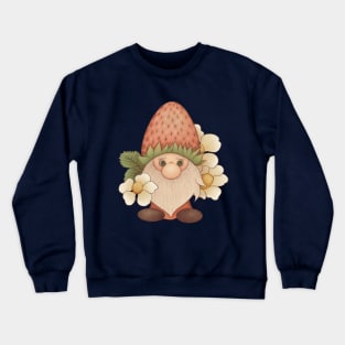 Woodland Gnome With Strawberry Hat Crewneck Sweatshirt